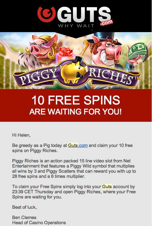 Guts 15 Free Spins